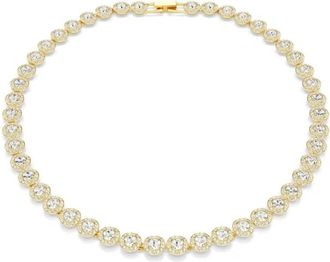 Swarovski Elegante Gouden Ketting met Kristal - Dames - Kettingen - Geel - ONE Size - Accessoires