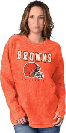G-III 4Her by Carl Banks Womens G-III 4Her by Carl Banks Orange Cleveland Browns Comfy Cord Pullover Sweatshirt at Nordstrom, Size Medium