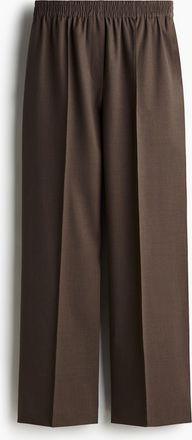 H&M Weite Hose mit Falten - Dunkelbraun