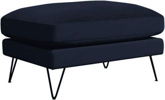 DRAWER Puf de terciopelo con patas de metálicas negras - Azul marino