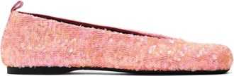 J.W.Anderson sequinned ballerina flats - Pink