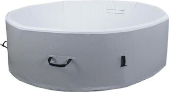 Hhg [nunca Usado] Torbellino Hhg-360, Piscina De Recambio 5 Personas, Interior/exterior Hinchable Tejido Punto De Gota, Redonda &Oslash;180cm Gris-blanco