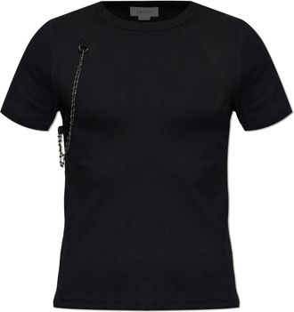 Alexander McQueen T-shirt met afneembare ketting - Heren - T-shirts - Zwart - M - Leer - Tops