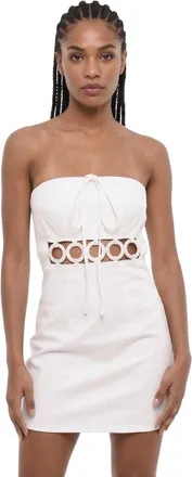 Dsquared2 White Solid Strapless Mini Dress