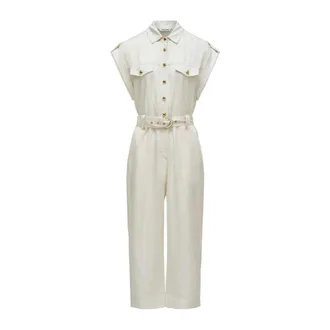 Salsa Jumpsuits, female, Beige, Size: XS Jumpsuit with Belt