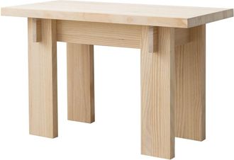 Naan Furniture Banco pequeño de pino macizo natural 75 cm barnizado