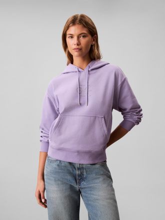 Calvin Klein Jeans Sweatshirt CALVIN KLEIN JEANS, Damen, Gr. XXL (46), soft lavender, Sweatware, Obermaterial: 86% Baumwolle, 14% Polyester, unifarben, regular fit h&uuml;ftl
