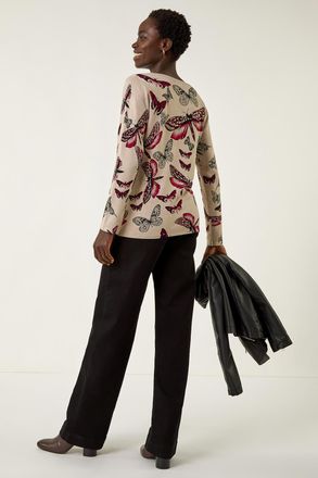 Roman Butterfly V-Neck Knit Jumper