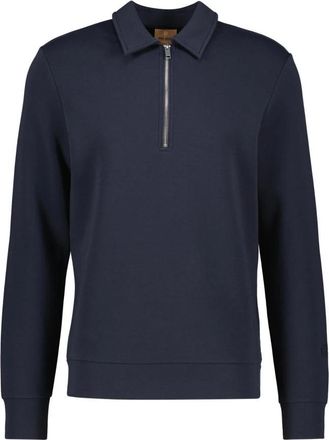 Mos Mosh MMGAbel Zip Polo Sweat - Heren - Vesten met rits - Blauw - XL - Polyester - Hoodies & sweatvesten