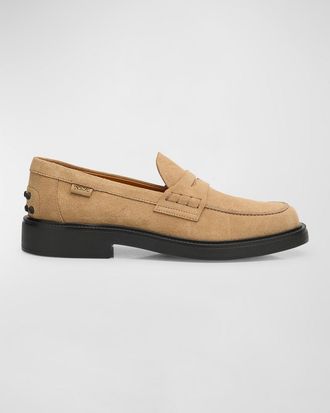 Tod's Gomma Suede Penny Loafers