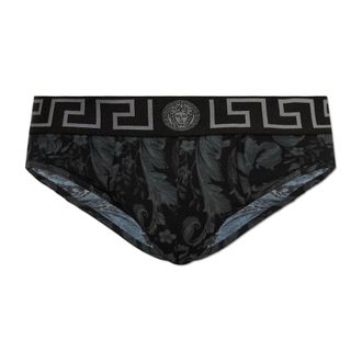 Versace Ondergoed, Heren, Zwart, 2Xl, Katoen, Gedrukte Jacquard Katoen-Jersey Broekjes