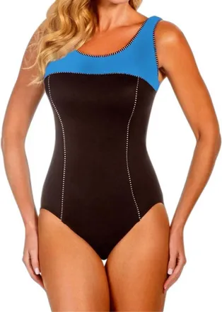 Miraclesuit Touche Underwire One Piece Swimsuit In Copen Colorblock