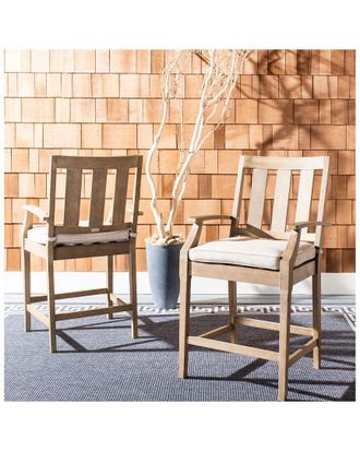 Safavieh Couture Set Of 2 San Salvador Patio Bar Stools