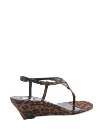 Saint Laurent Brown Animal Print Sandals
