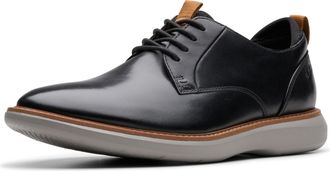 Clarks Mens Brantin Plain Oxford, Black Leather, 10 Wide
