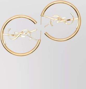 Saint Laurent cassandre hoop earrings polished finish pair