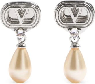 Valentino Garavani Ovalette oorbellen met parel - Zilver