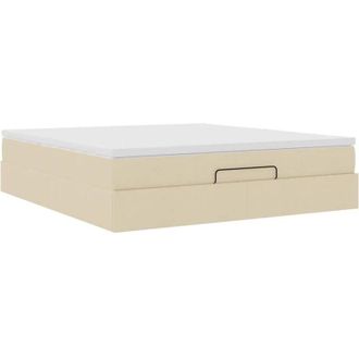 vidaXL Estructura De Cama Otomana Con Colch&oacute;n Tela Crema 180x200cm Vidaxl