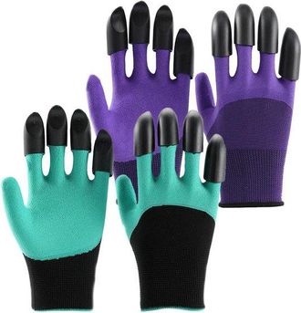 OEM Guantes De Jardiner&iacute;a Con Garras - Guantes De Trabajo Y Para Cavar - Jardiner&iacute;a Y Plantaci&oacute;n - 2 Pares Con 8 Garras - Talla Universal