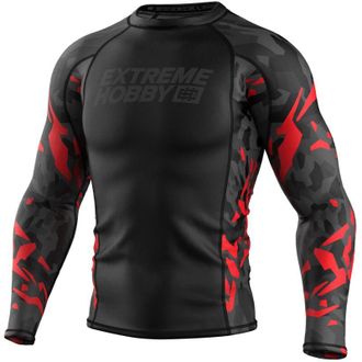 OEM Rashguard Extreme Hobby De Manga Larga Black Panther Negro-rojo L