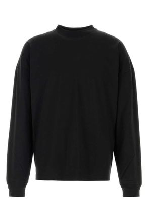 The Row Black Mock Collar T-Shirts