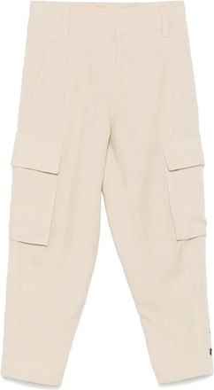 Brunello Cucinelli Broeken, Dames, Beige, S, Linnen, Beige Linnen Broek Elegante Stijl
