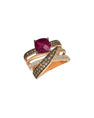 Le Vian Gladiator 14K Rose Gold 3.39 ct. tw. Diamond & Rhodolite Cocktail Ring