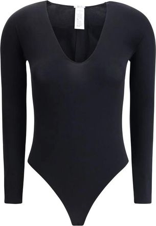 Wolford V-Neck Bodysuit - Dames - Bodies - Zwart - L - Wol - Tops
