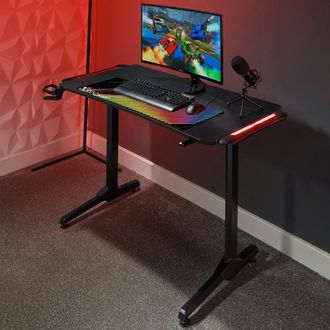 X Rocker Panther RGB Gaming Desk 110 x 61cm with Free Mousepad