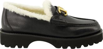 Valentino Garavani VLogo Loafers - Dames - Loafers - Zwart - 39 EU - Wol - Schoenen