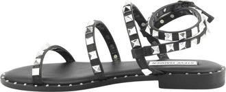 Steve Madden Travel Flat Sandal - Dames - Sandalen - Zwart - 38 EU - Schoenen