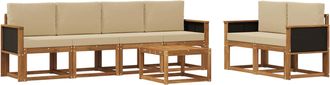 vidaXL Conjunto De Sof&aacute;s De Exterior 6 Uds. Natural Vidaxl