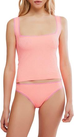 Free People Sweet Point Jacquard Camisole in Sunkiss Coral Combo at Nordstrom, Size X-Small