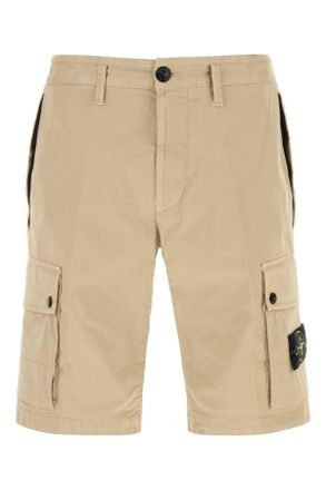 Stone Island Mens Sand Stretch Cotton Bermuda Shorts - Tan - Size 30 (Waist)