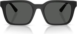 Emporio Armani 54mm Square Sunglasses in Matte Black /Dark Grey at Nordstrom