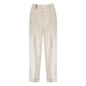 PESERICO Cropped Broeken - Dames - Vrijetijds broeken - Wit - L - Broeken