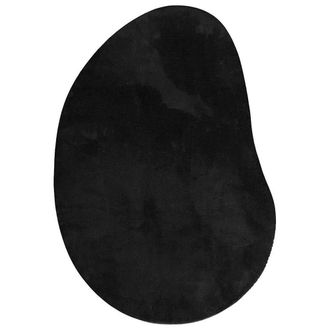 Berkfield Home Area Rug Black 140x200 cm Polyester Non-Slip | Size: Medium
