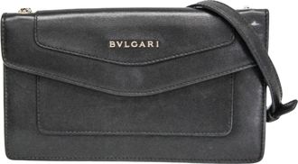 Bulgari Black Leather Shoulder Bag (Pre-Owned)