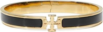Tory Burch Kira Enameled Hinged Bracelet - Dames - Armbanden - Zwart - S - Nylon - Accessoires