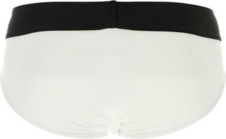 Palm Angels Mens White Stretch Cotton Brief Set Whiteblack Intimo Underwear