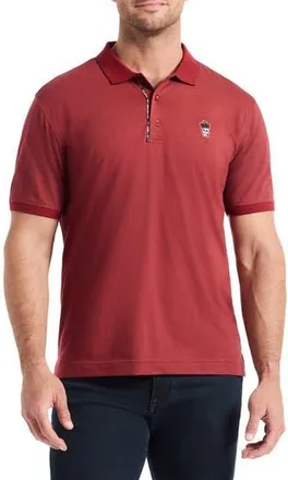 Robert Graham Lucifer Short Sleeve Polo in Burgundy at Nordstrom Rack, Size X-Large