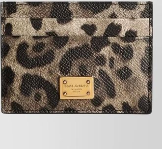 Dolce & Gabbana dauphine leather card holder animal motif