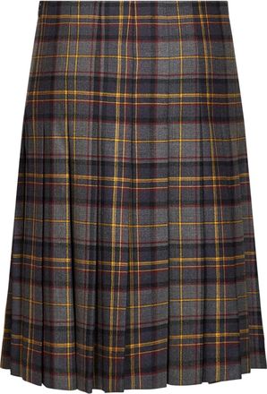 Etro Womens Pleated Wool Skirt Multicolour