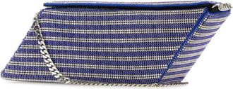 Kara Womens Two-Tone Rhinestones Clutch Cobaltstripe