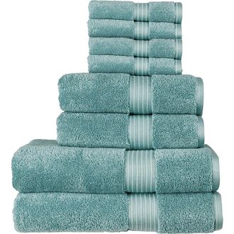 Christy Supreme Hygro Luxury 100% Supima Cotton 8 Piece Towel Set in Mineral Blue at Nordstrom