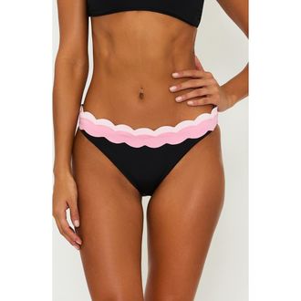 Beach Riot Fay High Waist Bikini Bottoms in Sweet Berry Wave at Nordstrom, Size X-Large