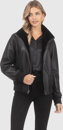 Gorski REVERSIBLE TEXTURED SHEARLING LAMB BOMBER JACKET