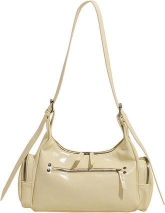 Generic ETOYA PU Leather Small Square Bag Solid Color Simple Crossbody Bag Multi-Pocket Leisure Sling Bag Female Travel Dating Shoppi, Yellow