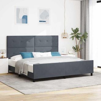 vidaXL Struttura del letto Grigio scuro 200 x 200 cm Velluto - Vidaxl