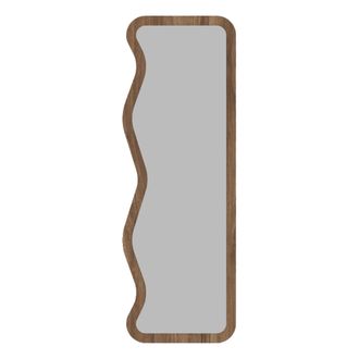 Dmora Espejo Bissonen, Forma Rectangular, Tipo De Suelo, Estructura Transparente, 50x160h Cm, Color Nogal Marr&oacute;n
